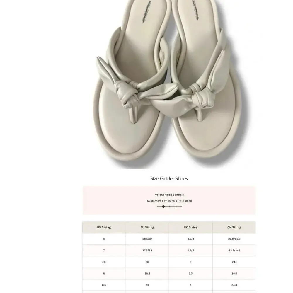 Free People Size 8 Brynn Bow Sandals Grey Nude Flip Flops Thongs Neutral Italy
